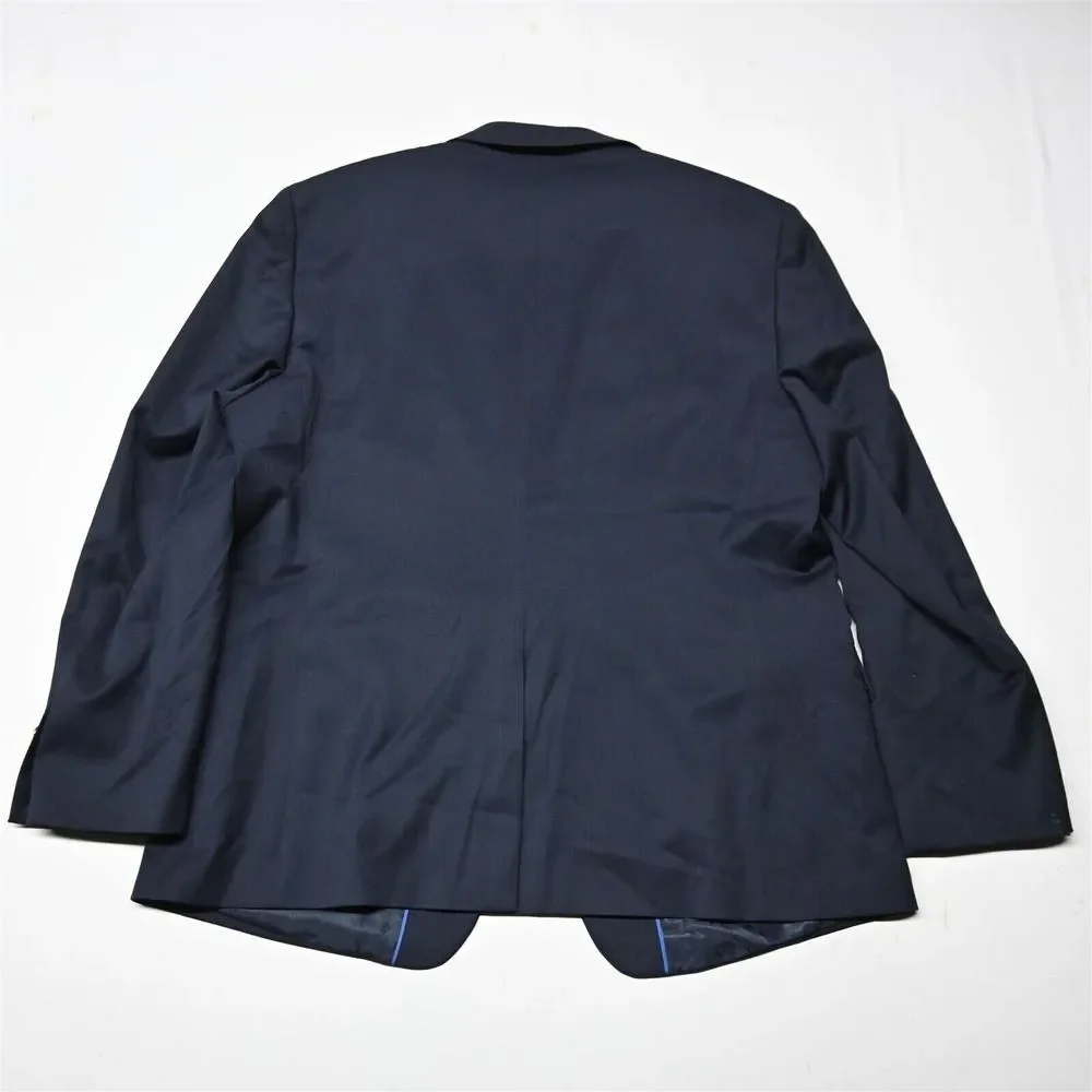Saddlebred 48R Navy‎ Blue Stretch Wool Gold Button Mens Blazer Sport Coat Jacket